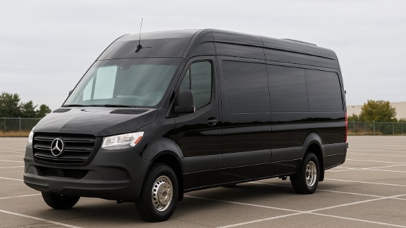 Exterior of Troy Party Bus Company's 14 Passenger Sprinter Limousine in Troy