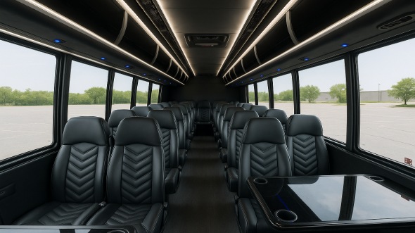 Interior of Rochester Party Bus Company's 25 Passenger Minibus in Rochester
