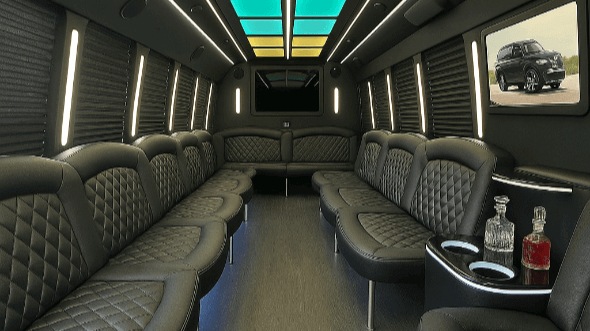Interior of Pittsburgh Party Bus Company's 25 Passenger Party Bus in Pittsburgh