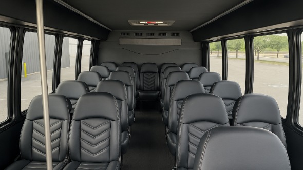 Interior of Rochester Party Bus Company's 28 Passenger Minibus in Rochester