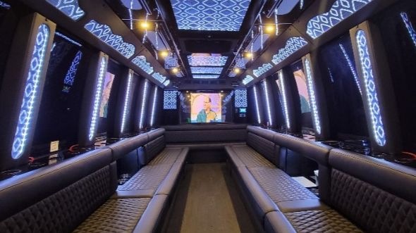 Interior of Albany Party Bus Company's 28 Passenger Party Bus in Albany