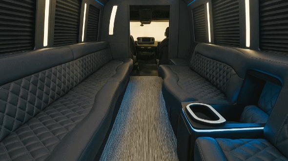 Interior of Hartford Party Bus Company's 28 Passenger Party Bus in Hartford