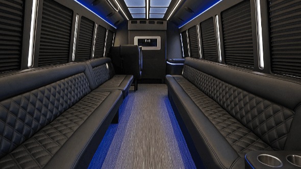 Interior of Cleveland Party Bus Company's 30 Passenger Party Bus in Cleveland