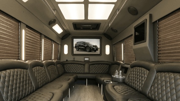 Interior of Cleveland Party Bus Company's 40 Passenger Party Bus in Cleveland