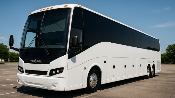 Exterior of Rochester Party Bus Company's 46 Passenger Charter Bus in Rochester