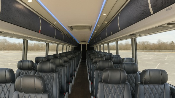Interior of Rochester Party Bus Company's 47 Passenger Charter Bus in Rochester
