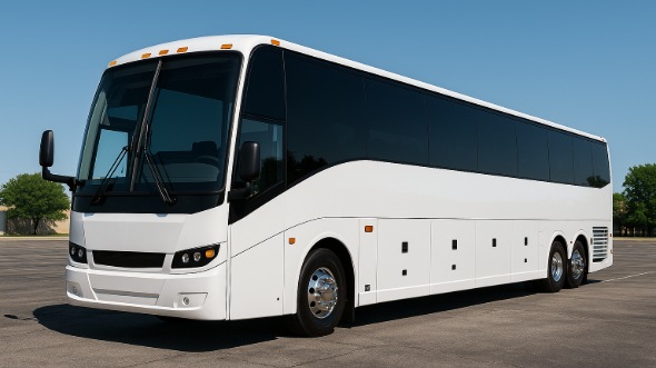 Exterior of Rochester Party Bus Company's 47 Passenger Charter Bus in Rochester