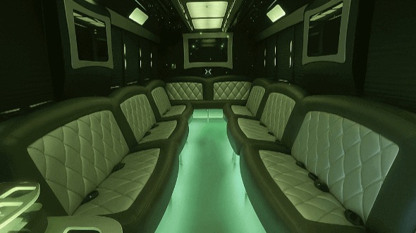Interior of Albany Party Bus Company's 50 Passenger Party Bus in Albany