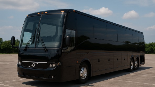 Exterior of Rochester Party Bus Company's 55 Passenger Charter Bus in Rochester