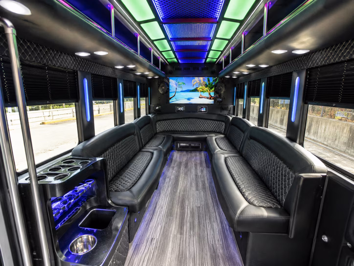18 Passenger Party Bus Interior