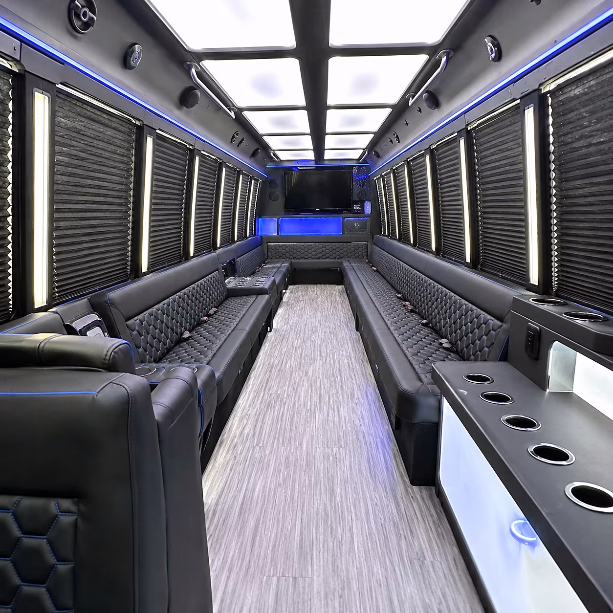 Rochester Sporting Event Transportation party bus interior