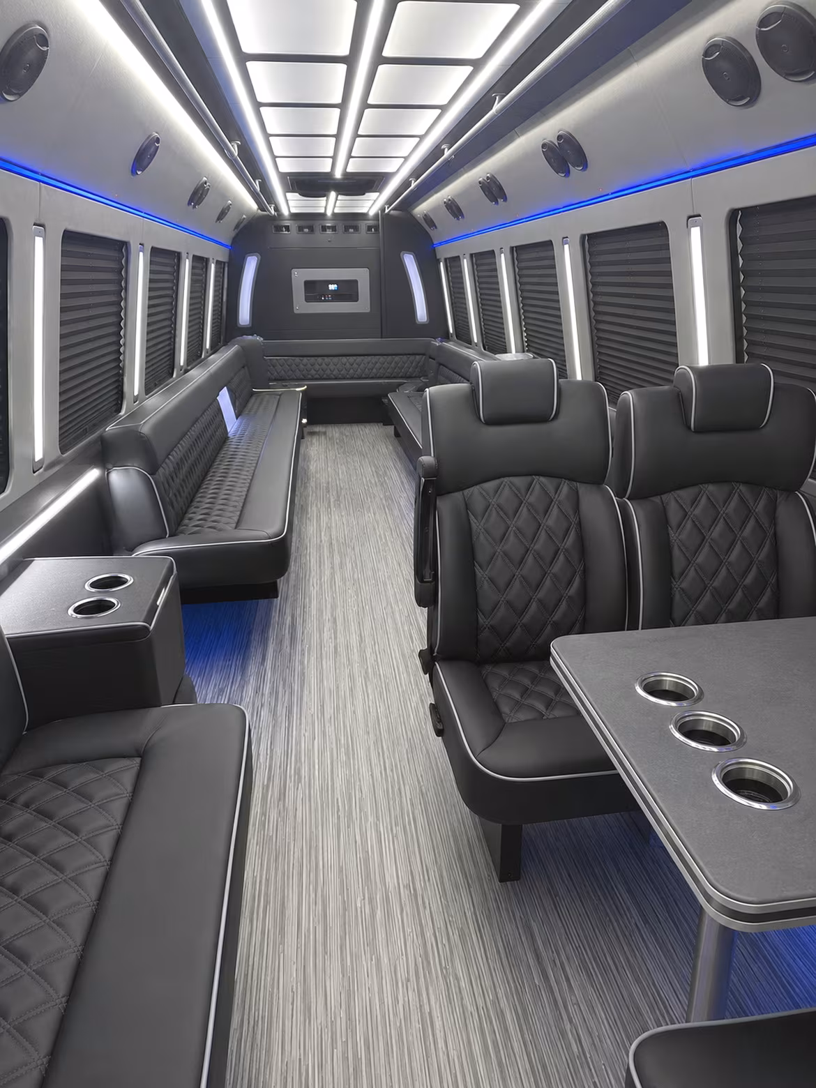 Rochester Wedding Transportation party bus interior